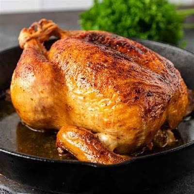 A whole roasted chicken from YiaYia and Grandpa's Farm